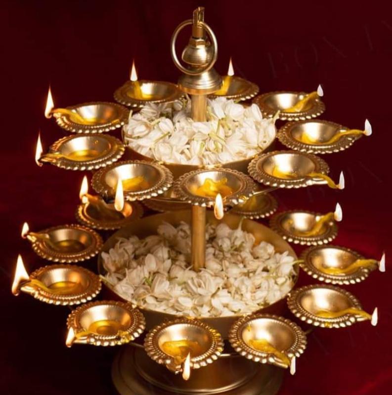 Golden Metal Diya| Urli Bowl with Diya in India